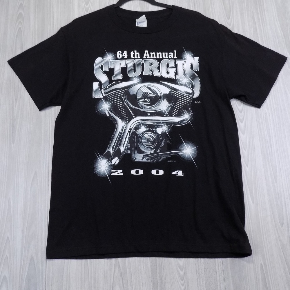 Sturgis 64th Annual Bike Rally T-Shirt Mens M Black 2004 Vintage Delta EUC